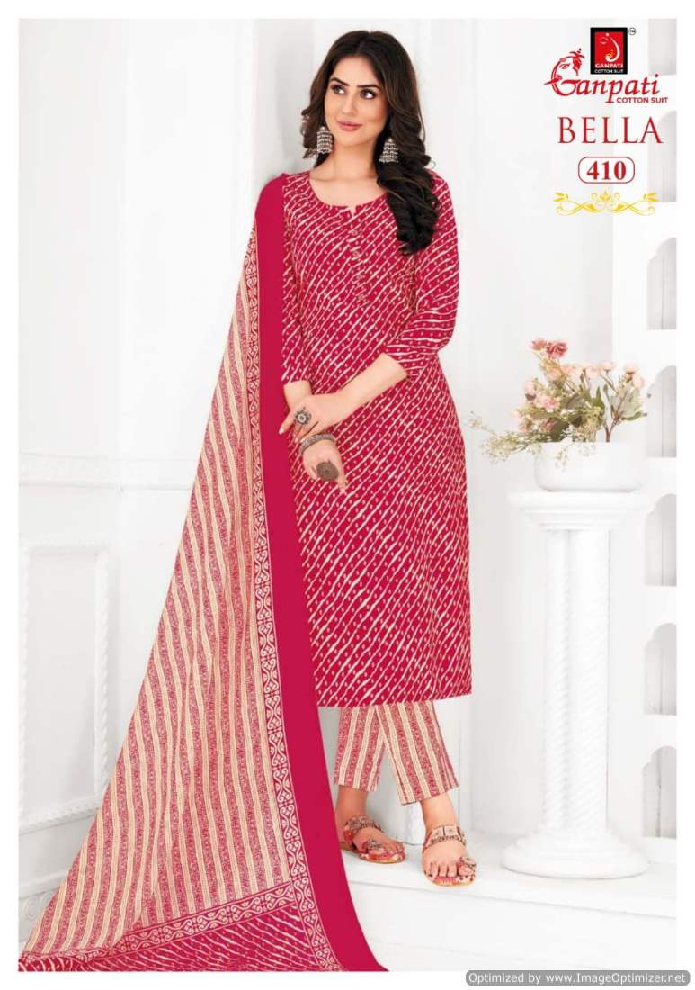 Bella Vol 4 By Ganpati Jaipuri Printed Cotton Kurti With Bottom Dupatta Wholesalers In Delhi
